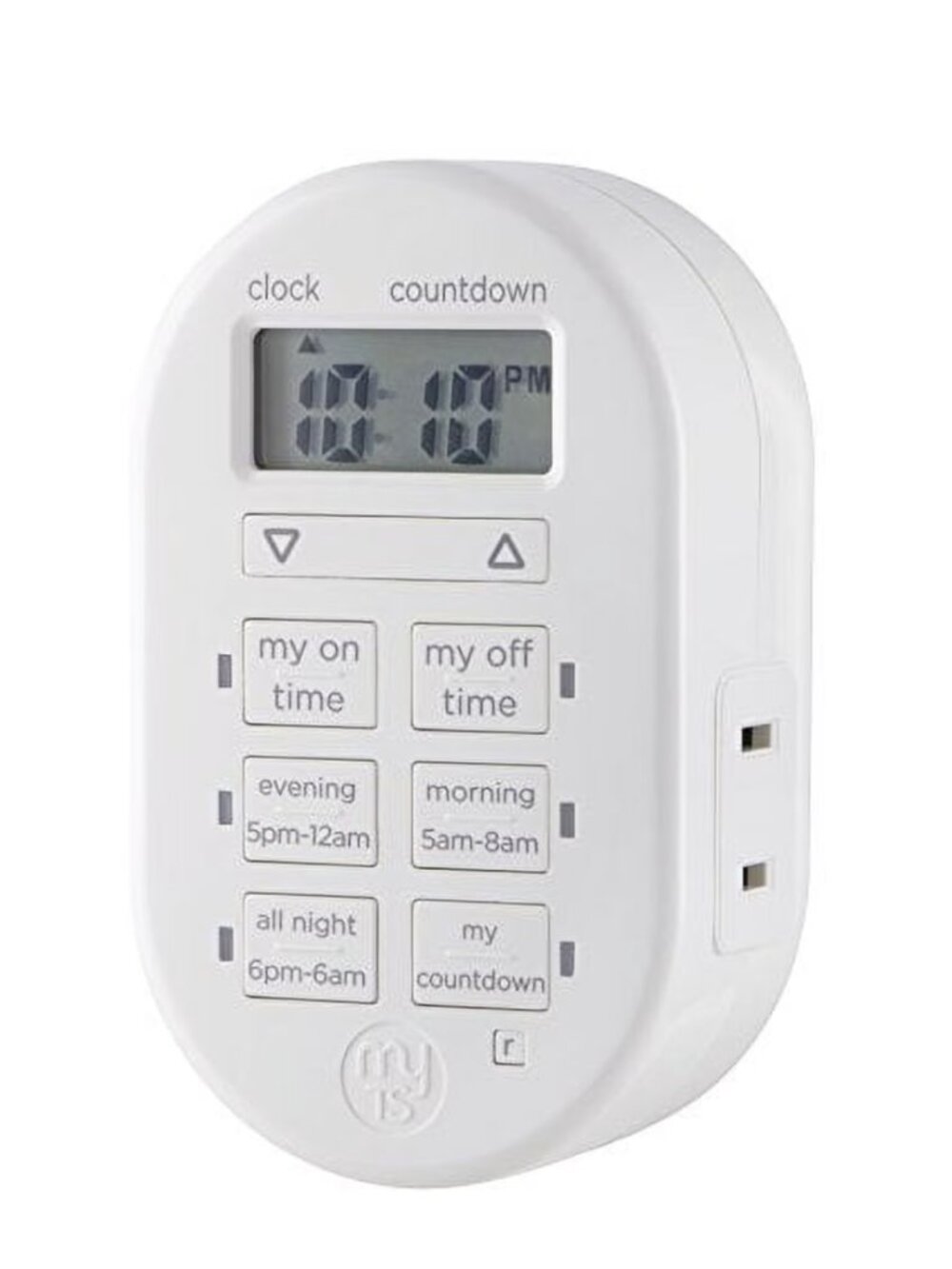 MY TOUCH SMART Indoor Digital Polarized Outlet Simple Set Plug-In Timer, White